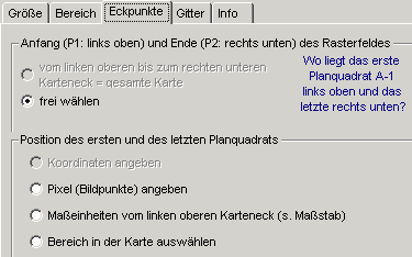 Grafik: Rasterfeld in einem Teilbereich der Karte